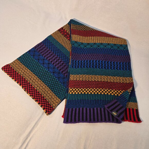 SOLMATE Boho UNISEX Multicolor Multi Patterns Recycled Knit Scarf New NO Tags! - Picture 6 of 14